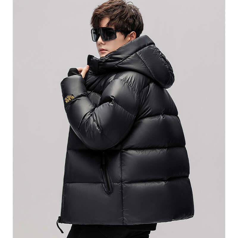 New 2024 Winter Casual Men's Warm Duck Jackets Outwear Black Color Windproof Thicken Puffer Coats Loose Tops Down Clothing