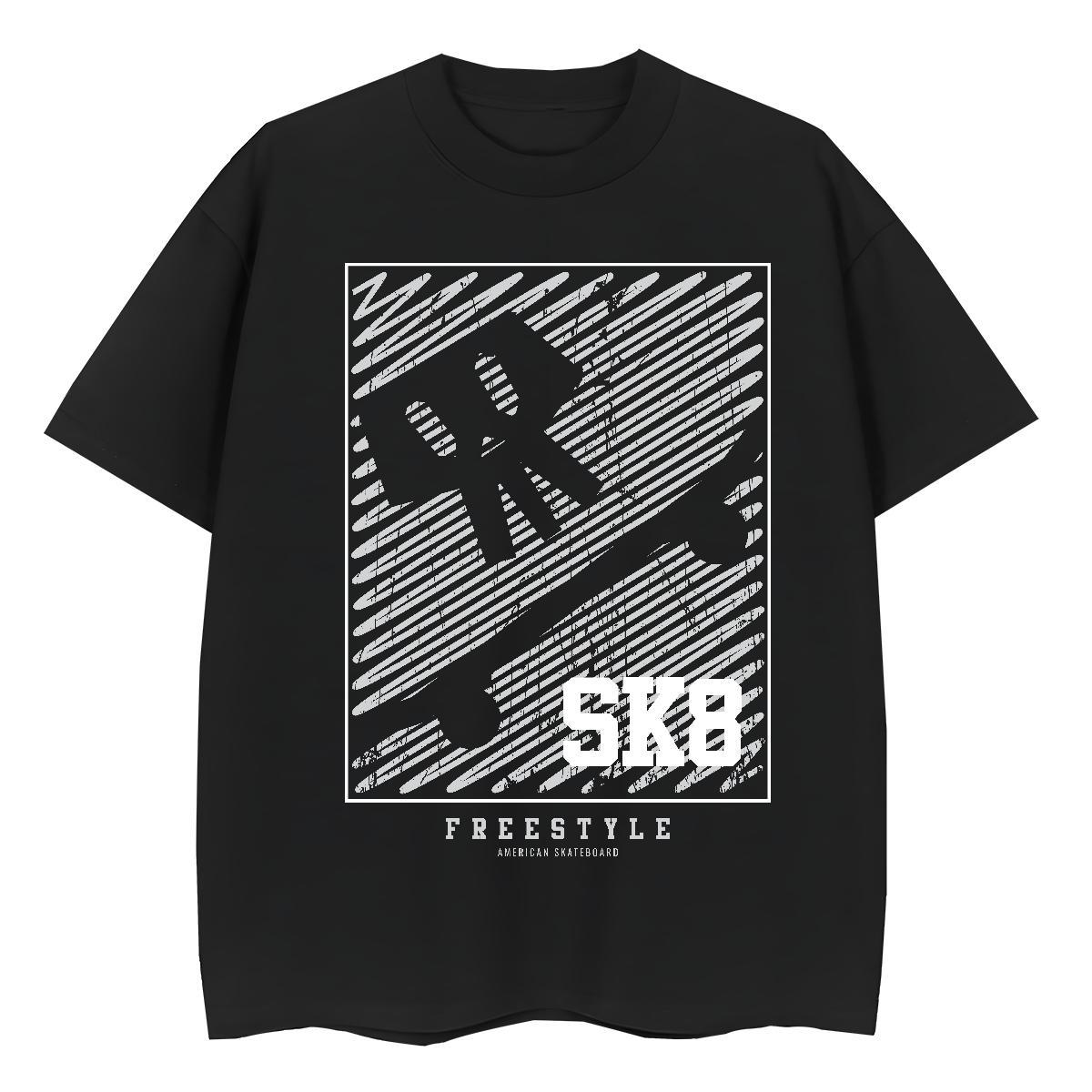 New Arrival Womens T Shirts 100% Cotton 230g Short Sleeve O-Neck Sports Street Wear skull Couples T Shirts 5A Customized Top Shirts