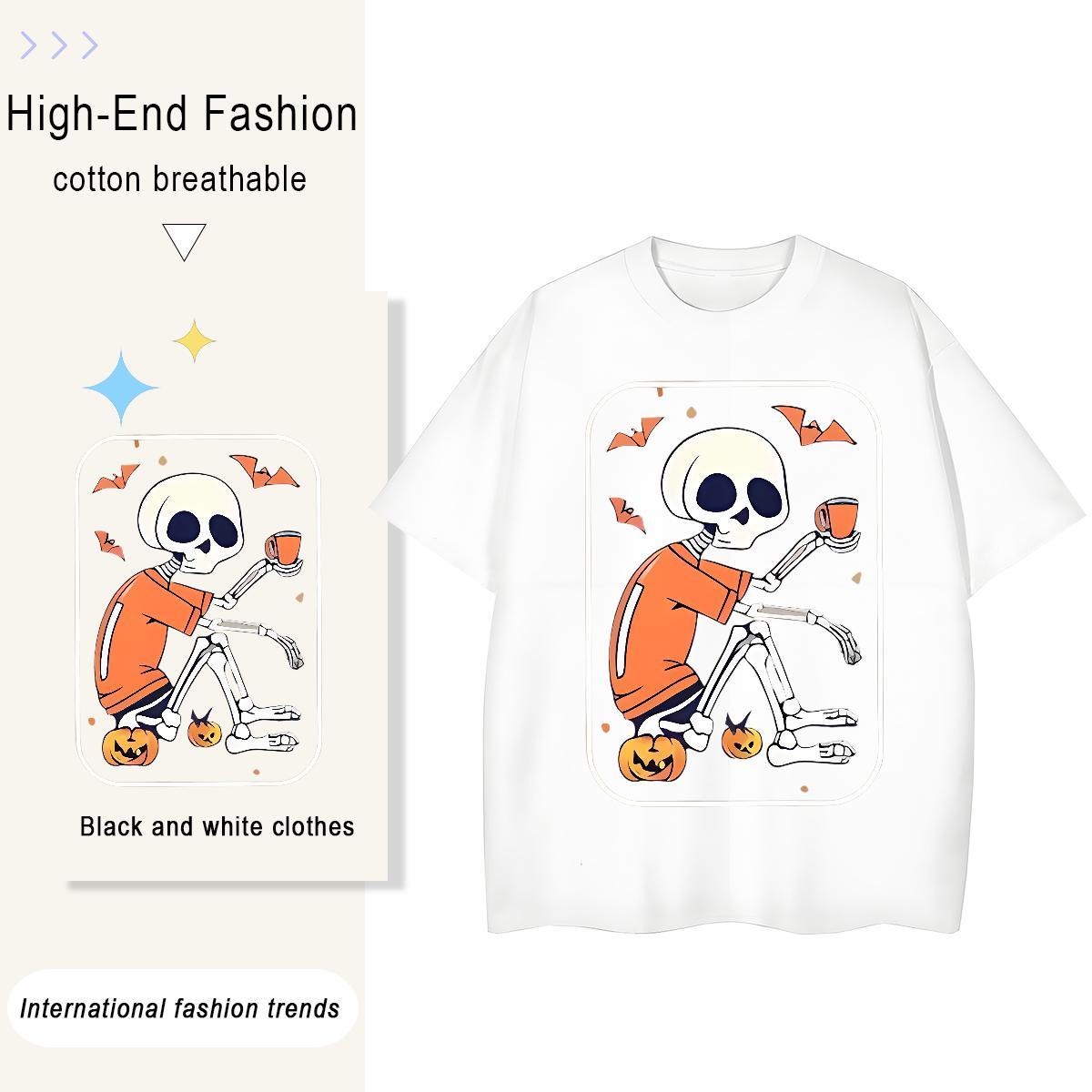 2024 Designer Women T Shirts 100% Cotton 230g Breathable Soft Sports Casual pumpkin Woman Tshirt Unisex Oversized L-4XL Clothings