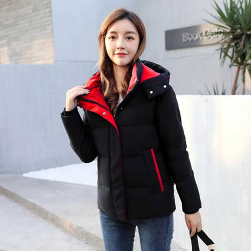 New winter womens high-quality white duck down cotton coat - 20 degrees below zero double breasted warm parka coat double-sidedX241019