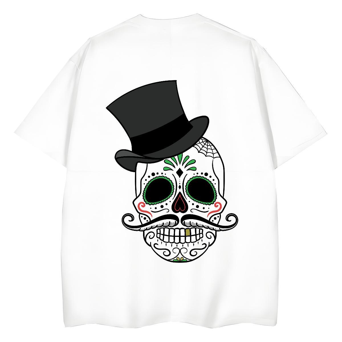 New Arrival Womens T Shirts 100% Cotton 230g Breathable Short Sleeve Sport skull Unisex Tshirts Designer Nice DIY Printed Clothings