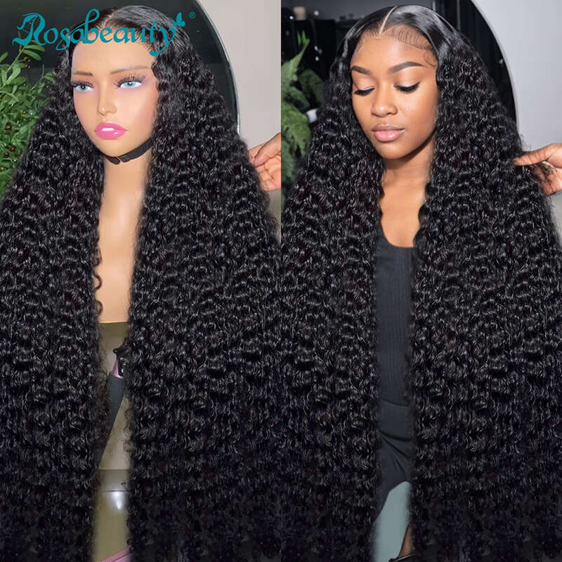 Loose Deep 13x6 Frontal Human Hair Brazilian For Women 360 HD Curly Water Wave 5x5 Lace Closure Wig Pre Plucked
