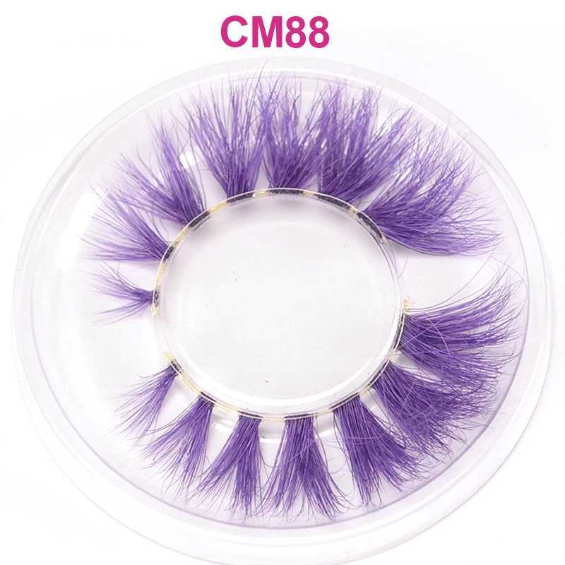 3D 5D Real Mink Strip Fake Colored Eyelashes Pink Green Purple Red Faux Lashes Colorful Rainbow Lashes for Cosplay HalloweenXJ241019
