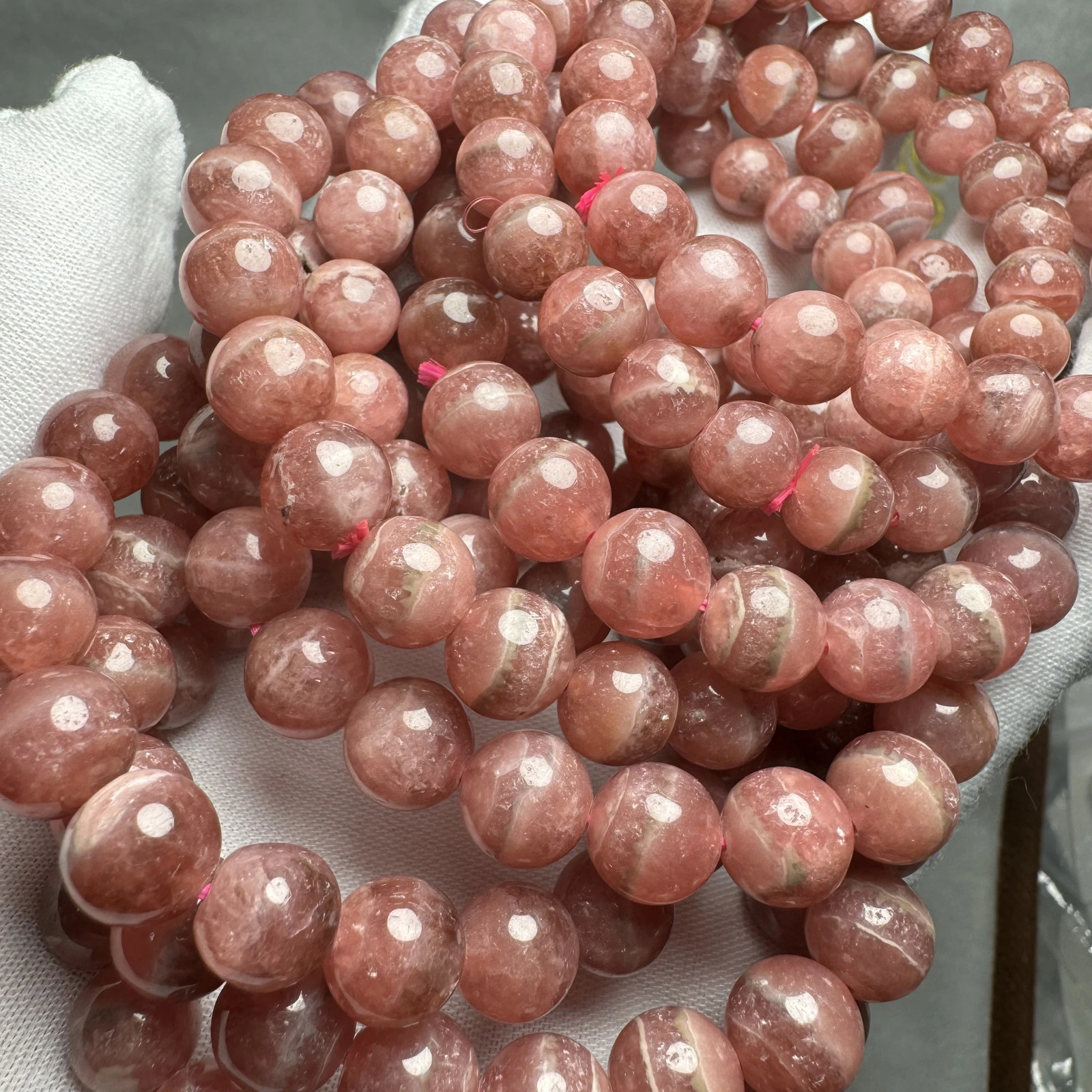 Meihan Wholesale AA Natural Argentine Rhodochromite Bracelet Smooth Round Loose Beads for Jewelry Making DIY Gifts 241018