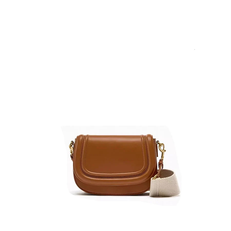 Womens handbag casual homeless bag handbag wide shoulder strap PU half moon crescent bag Communicating saddle shoulder bag 241018