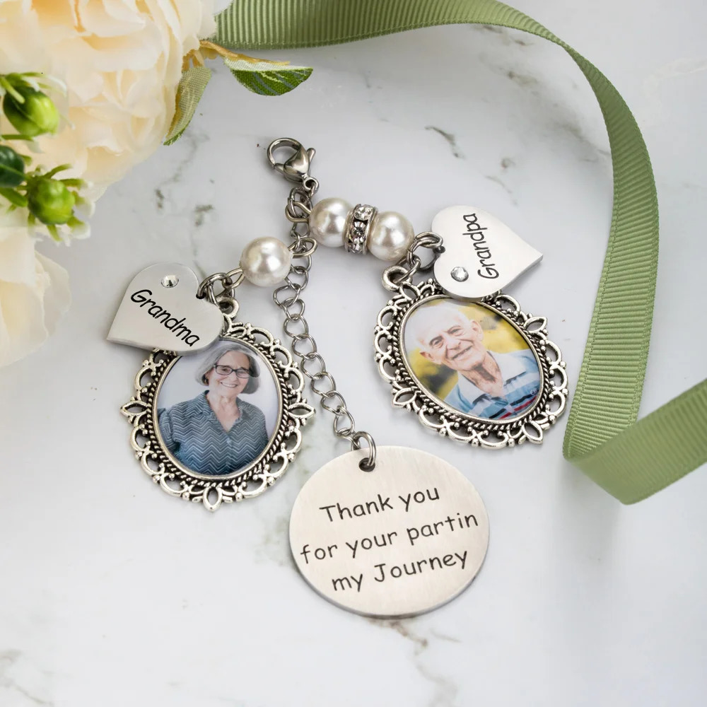 AILIN Direct Customized Bridal Bouquet Po Charm Commemorative Stainless Steel Charm Wedding Keepsake Bouquet Jewelry Gift 241018