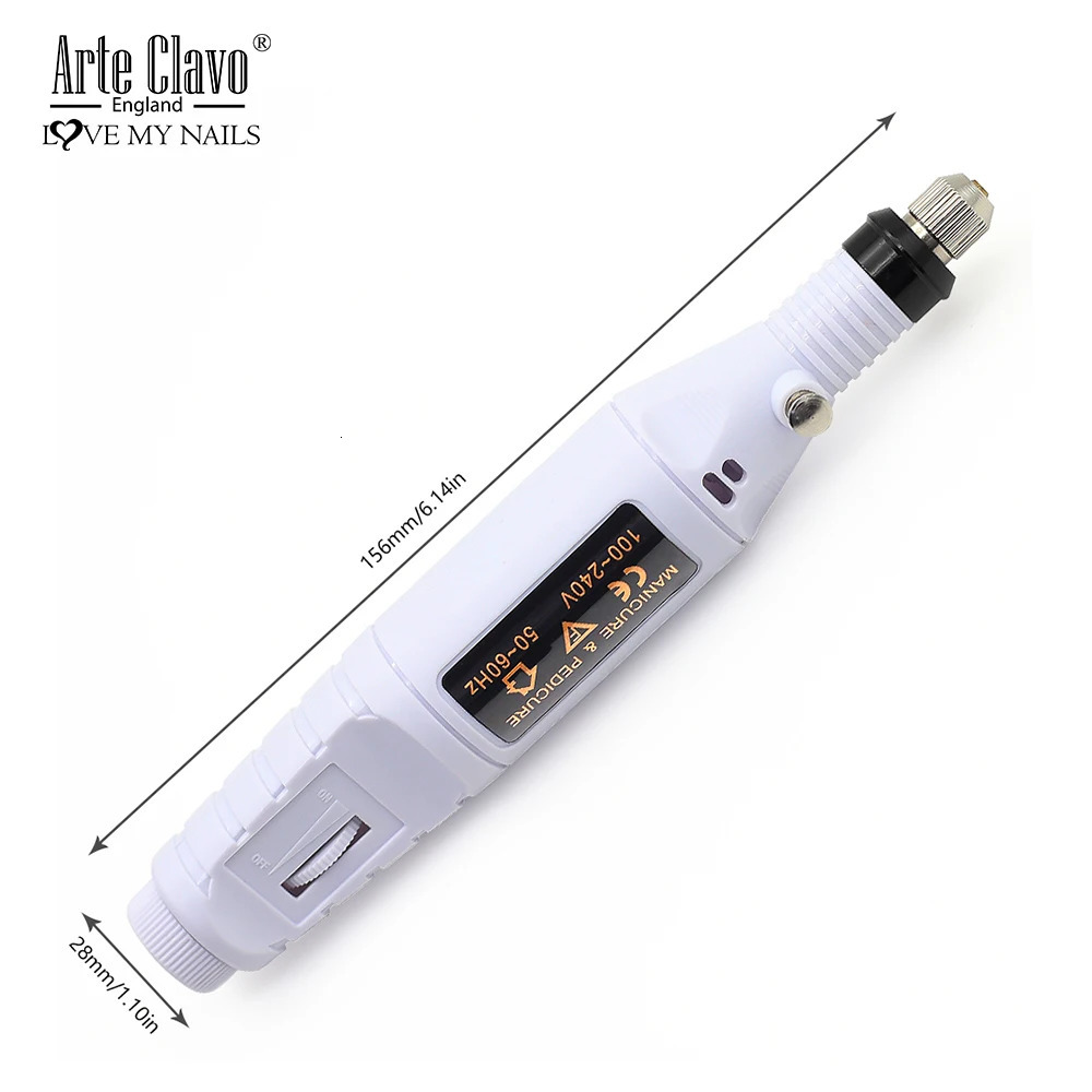 Arte Clavo Professional Electric Nail Drilling Machine Manual Safety Nail Art Pen Foot Polishing Nail Archive Nail Art Tool 1 piece 241007