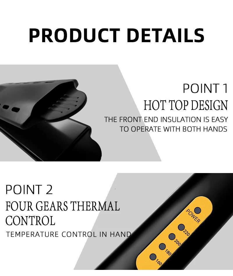 Four speed temperature adjustable ceramic tourmaline ion flat iron straightener 241018