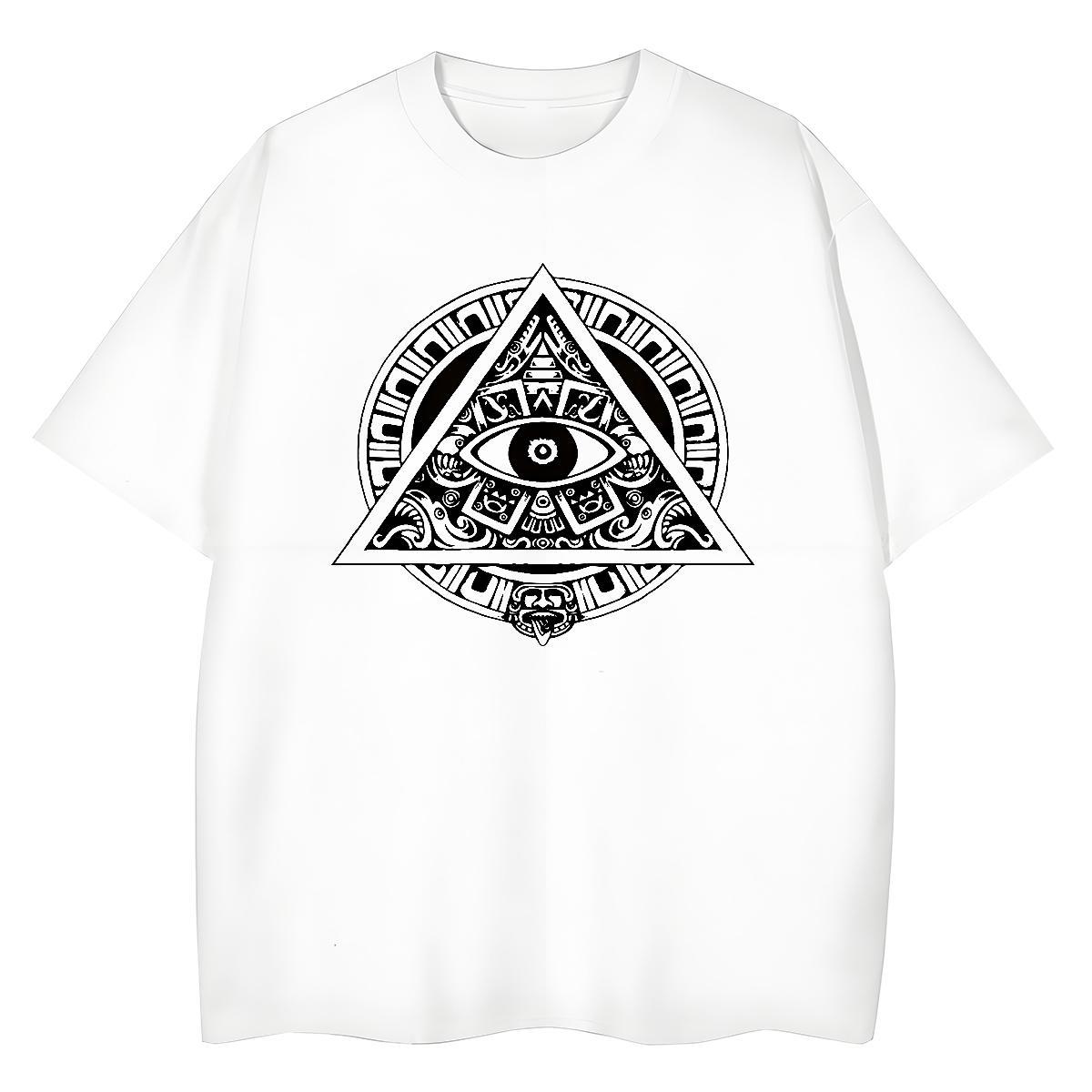 Classic T Shirts Women 100% Cotton 230g Breathable Crew Neck Street Casual eye of the devil Women Tees Nice White Plus Size Top Tees