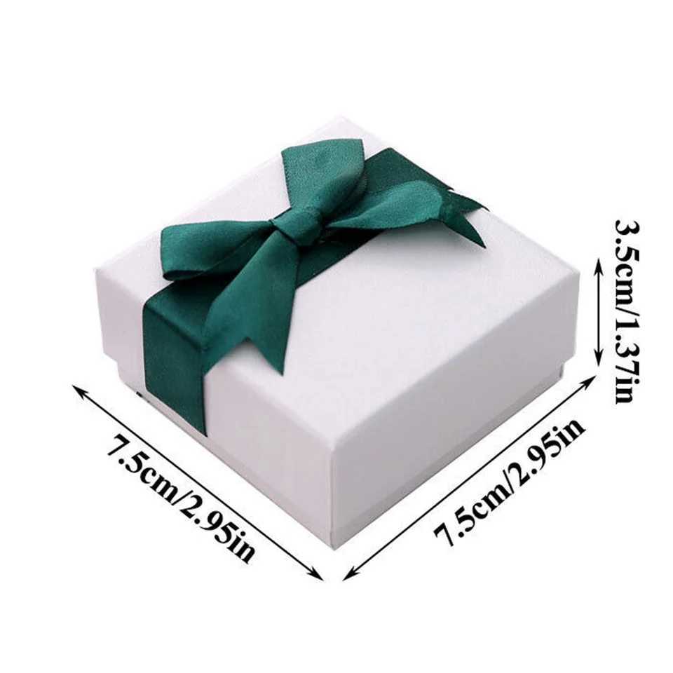 Butterfly ribbon jewelry box bracelet ring earring necklace pendant square jewelry display packaging gift box 7.5x7.5x3.5cm W241019