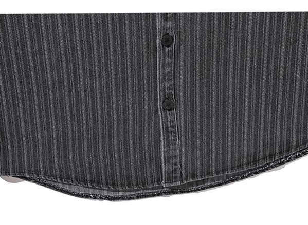 shanshi Men's shirts American badge embroidered striped denim long sleeve men casual cool trendy workwear shirt for men