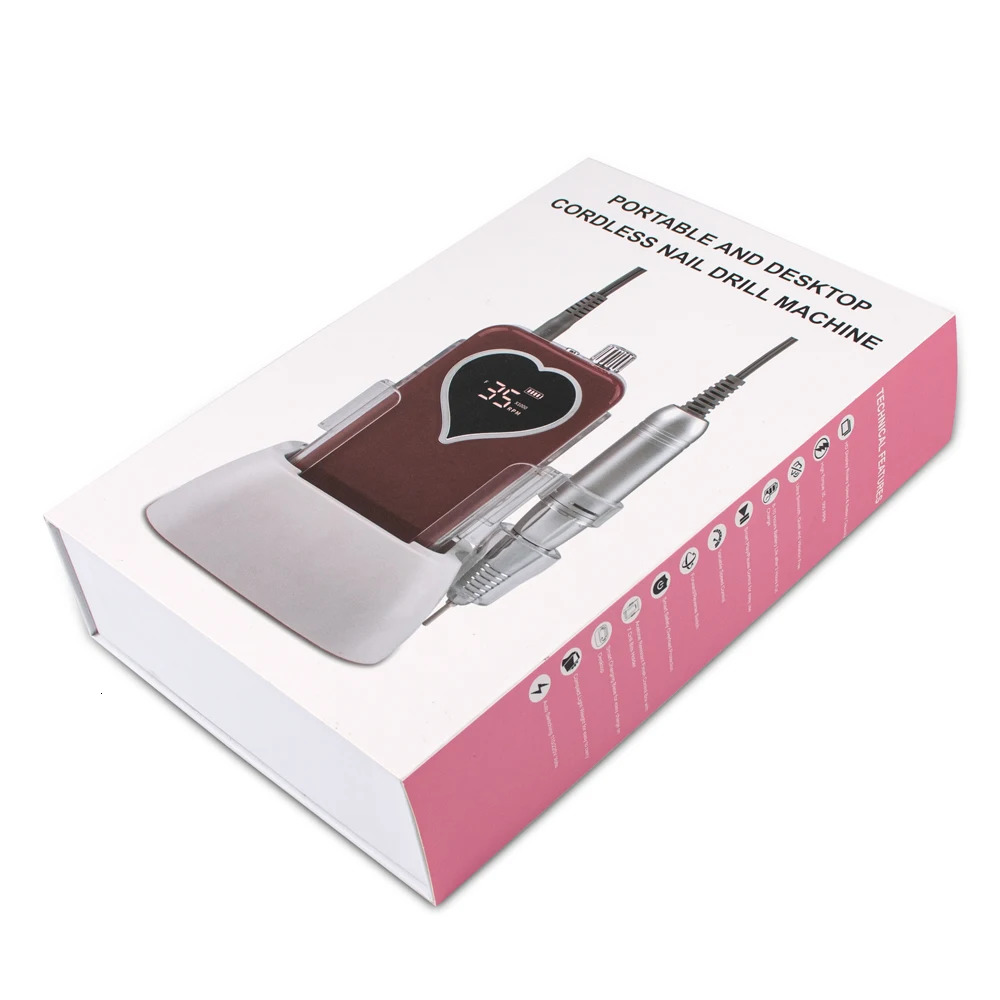 SIMINAIL Heart shaped Nail Drill Rechargeable Desktop 35000RPM Manual Electric Nail Machine Nail File Cordless Drill 241007