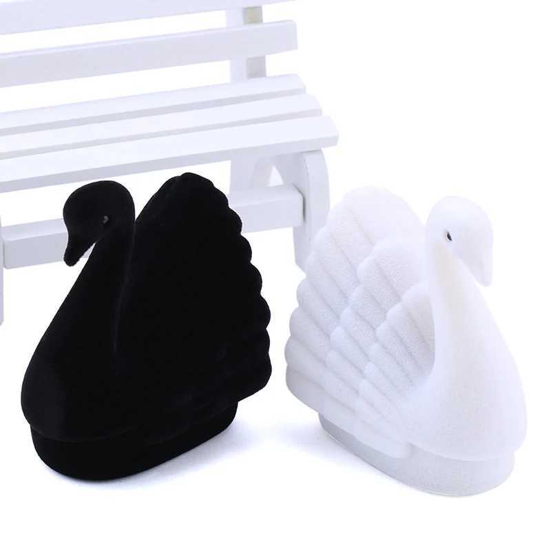 1 Cute Swan Jewelry Box Velvet Wedding Ring Box Necklace Display Box Swan Gift Box Jewelry Packaging Box W241019