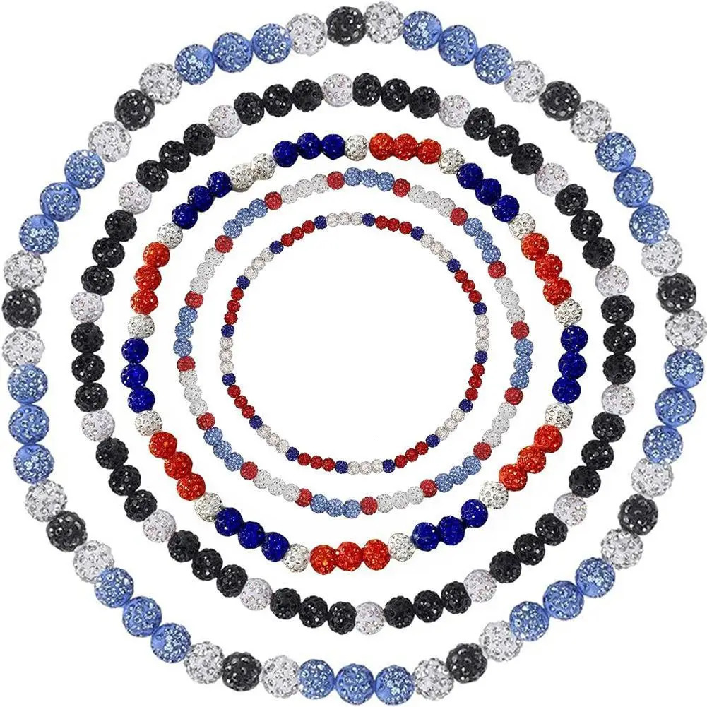 Mixed color crystal rhinestone bead necklace clay circular disco bead necklace necklace for athletes and music enthusiasts 241018