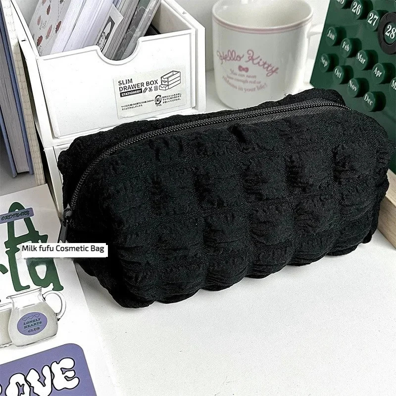 1PC Cosmetic Bag Makeup Pouch Solid Color Pencil Case Creative Pillow School Supplies Stationery Box Organizer 241019 zhanyishengli