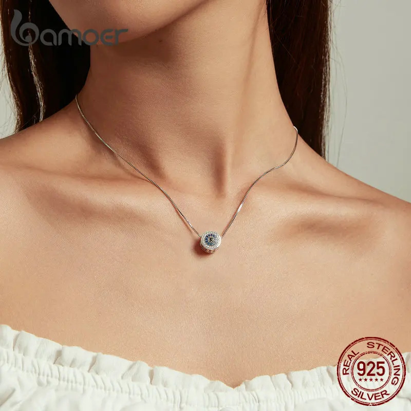 100% 925 sterling silver blue crystal necklace lucky eye necklace womens birthday gift exquisite jewelry 241018