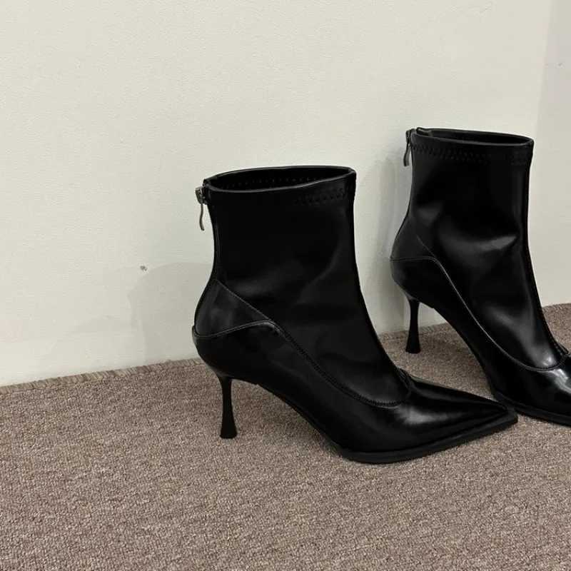 Womens high heels ankle i boots designer Pointed Toe walking shoes 2024 winter new dress pump sexy Zapatos Mujer Y241019