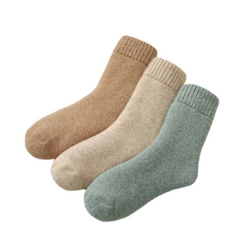 Men Women Wool Socks Couples Solid Winter Snow Chrismas Gift Thermal Angora Rabbit Wool Thickened Fleece Terry Loop socksXJ241019