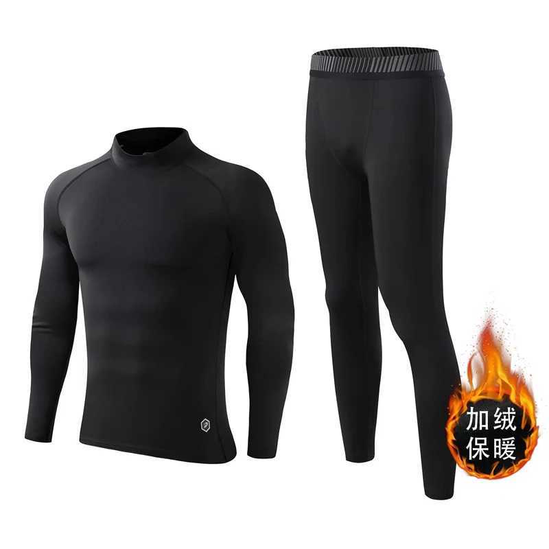 Sports hot underwear mens tight running shirt compression leg childrens clothing winter one layer jogging skin care kit W241018