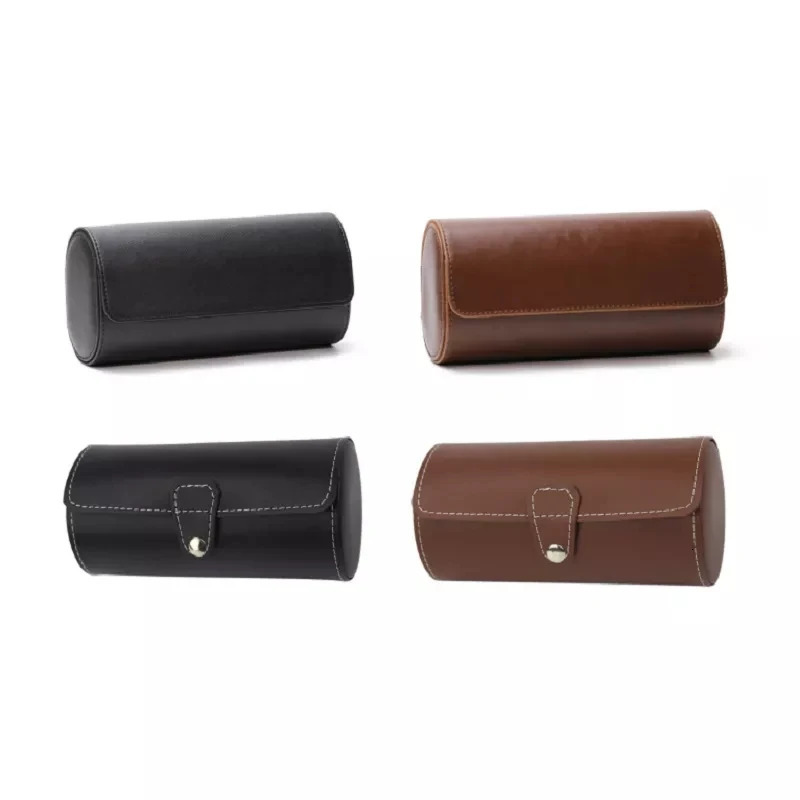 1 2 3 slots watch roll travel case fashionable portable leather display screen watch storage box with slide in watch organizer 241018
