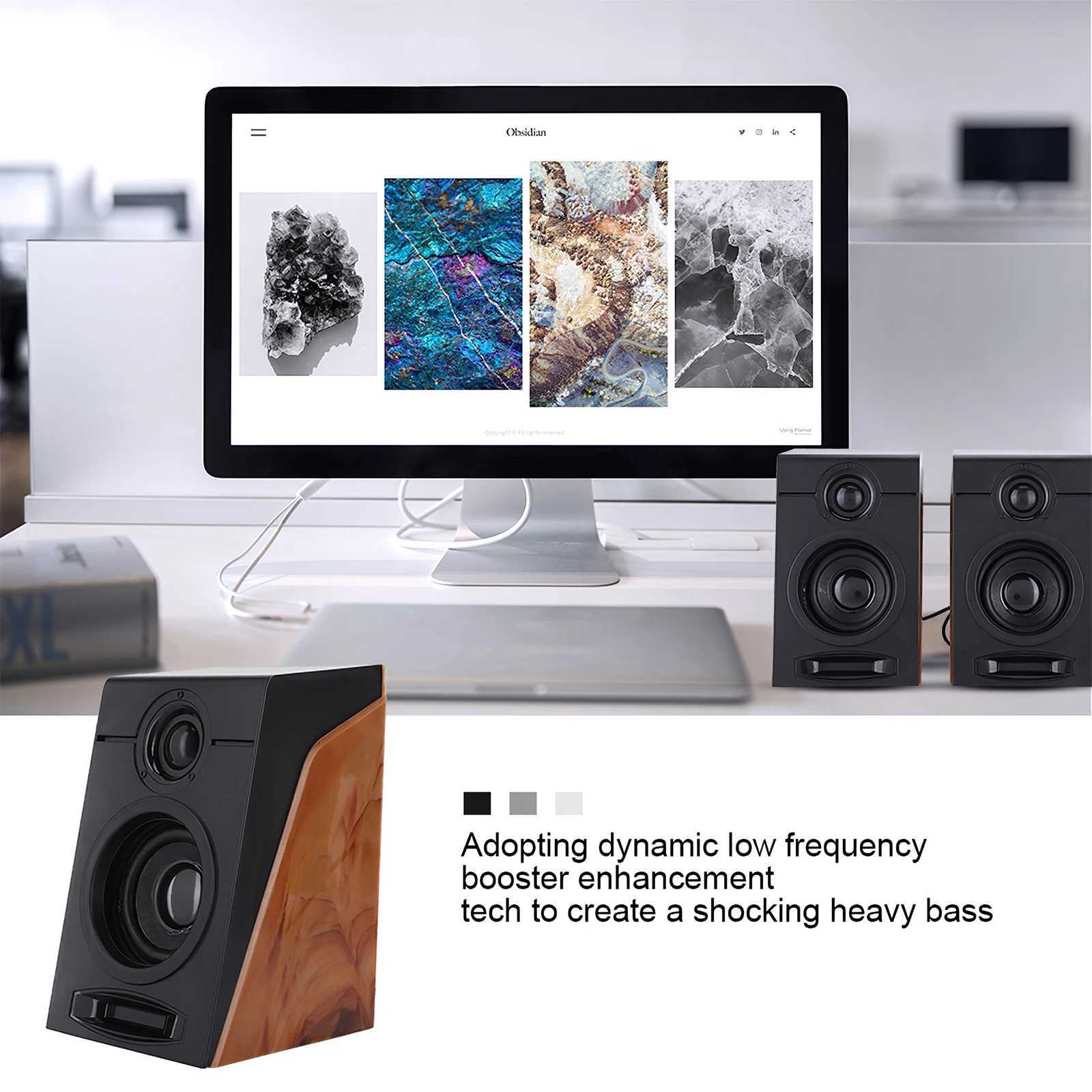 Loudspeaker box 2 Pack Computer Bass Speaker USB Wired Multimedia Speakers PC Gaming Supply Sound Box for Household Studio Shop Z241019