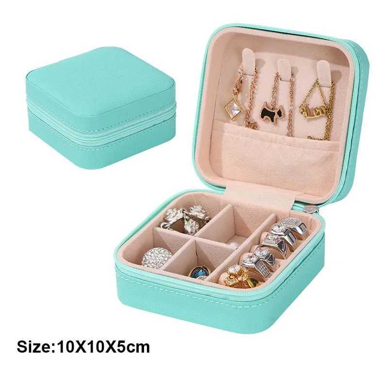 1 portable mini jewelry storage box family travel earrings necklace ring jewelry box layered jewelry display box W241019