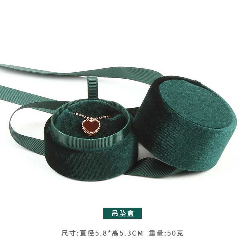 Exquisite handmade vintage velvet pendant necklace box gift box pink ribbon storage ring box jewelry packaging high quality W241019