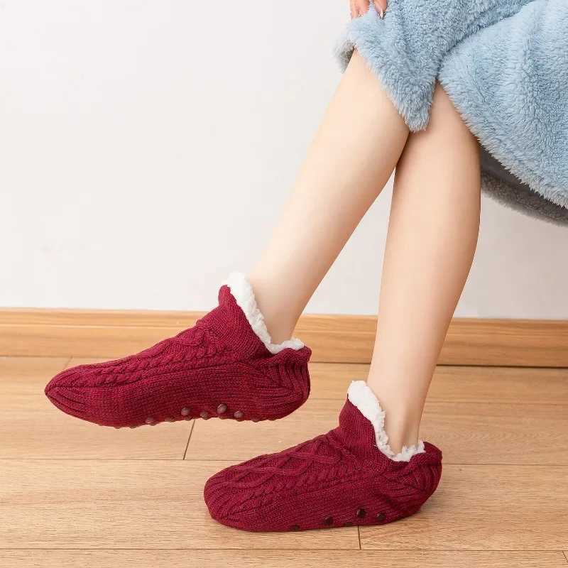 Winter Warm Slippers Socks Indoor Home Floor Sock with Fleece Thickened Mens Socks Winter Warm Dormitory Sleeping Sock Non-slipXJ241019