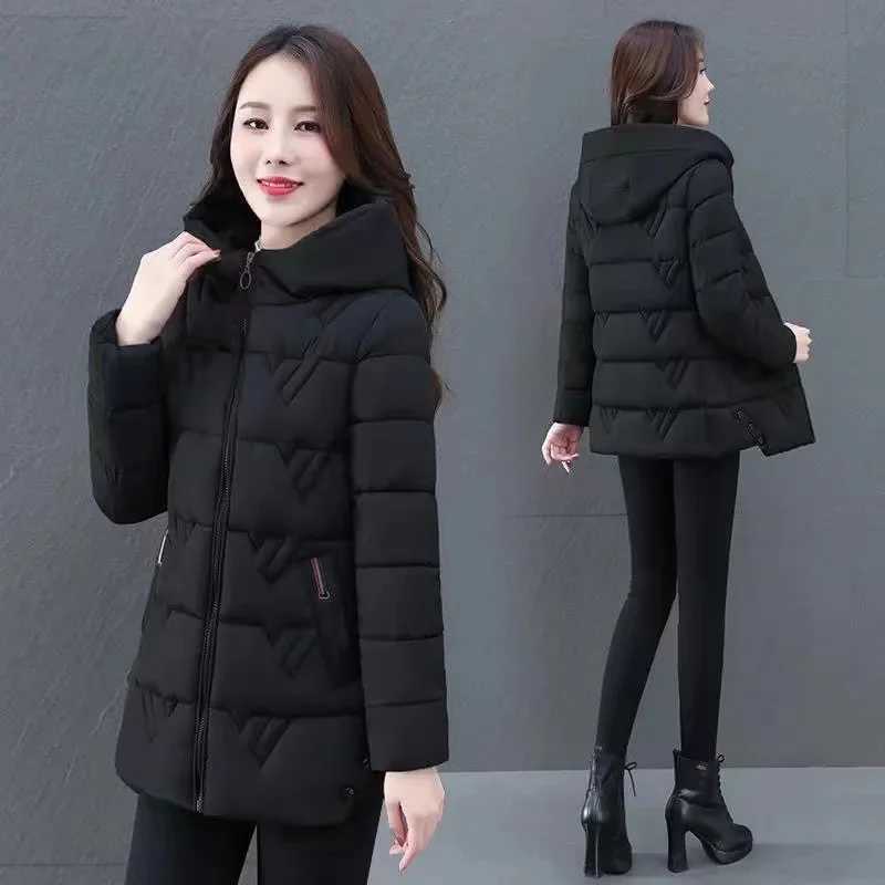 Women Winter Jacket Parka Cotton-padded Hooded Jackets 2024 New Thicken Warm Puffer Coat Casual Parkas Loose OutwearX241019