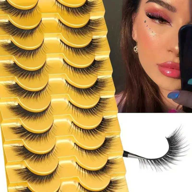 10 pairs of false eyelashes natural appearance L curly eyelashes fluffy eyelashes eyelash extension 3D 10 pairs of 16mm eyelaXJ241019