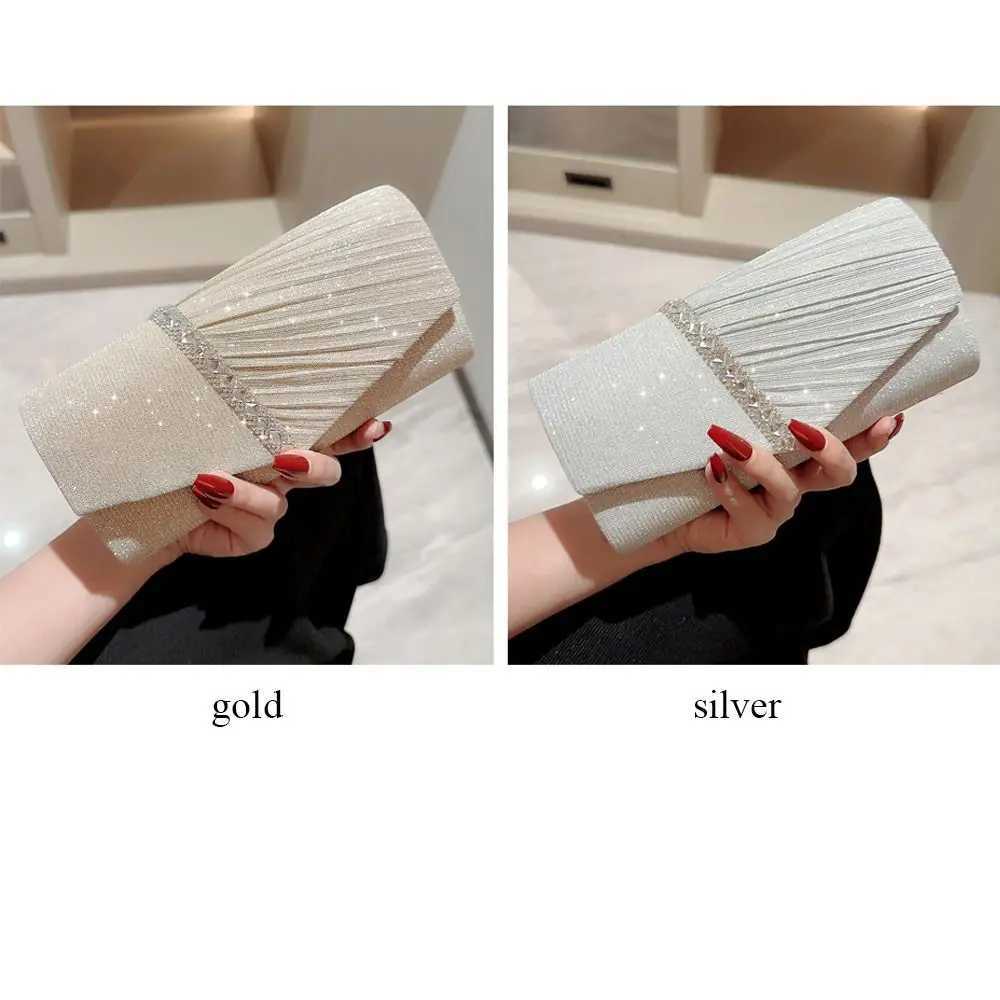 Fashionable womens luxury sequin clutch evening bag flash banquet handbag womens chain shoulder bag dinner bag wedding party Y241019