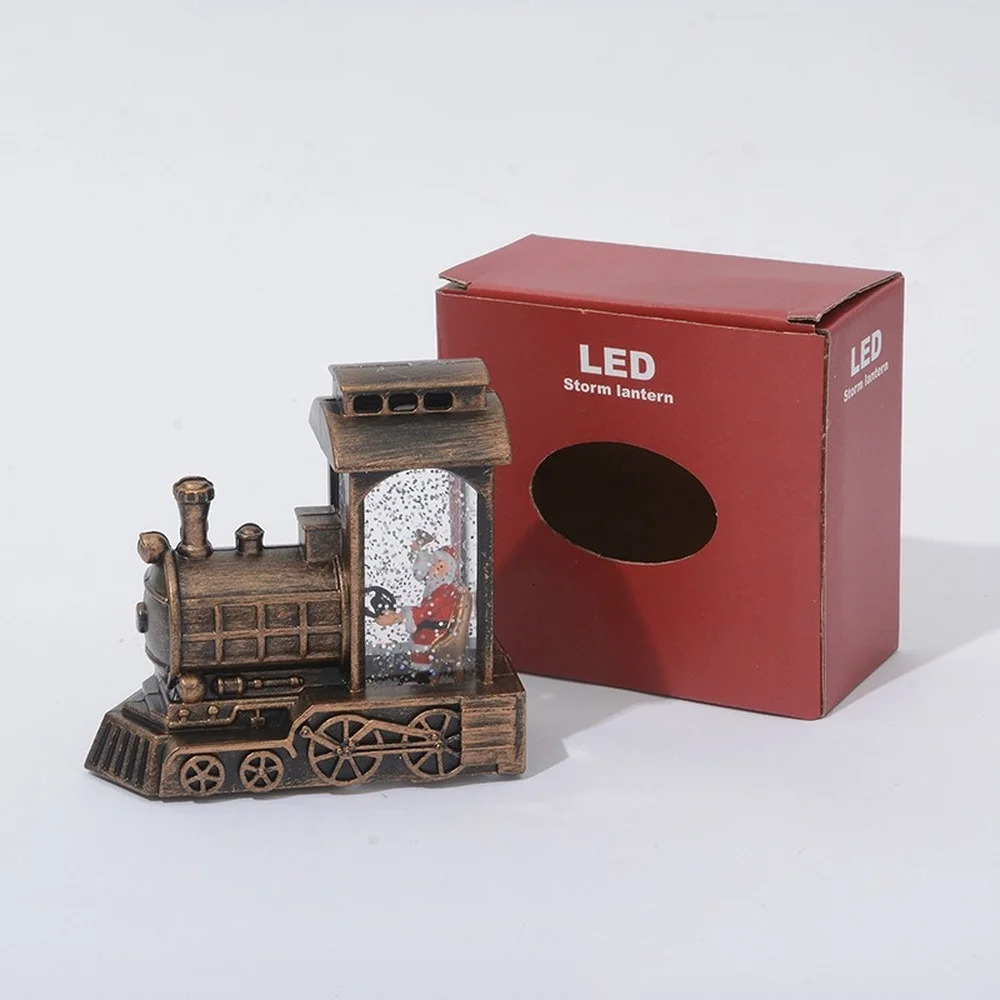 Year Home Decorations Santa Claus Train Water Ball Wind Lanterns LED light Christmas Gifts Xmas Small Oil Lamp 241018