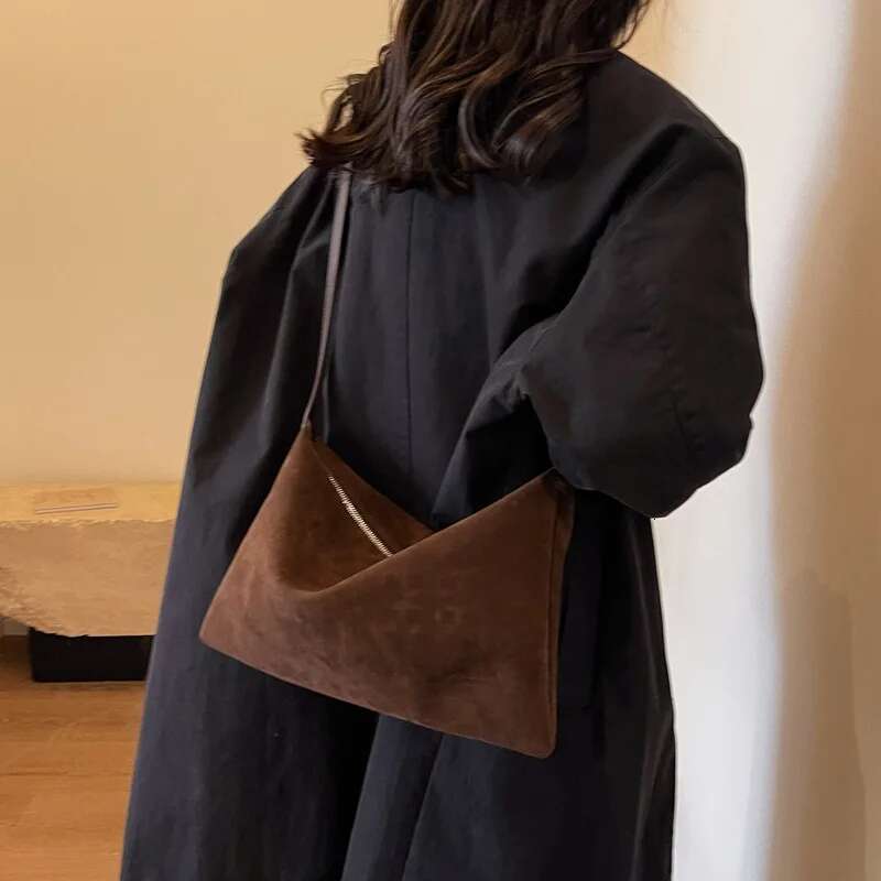 2024 New Lazy Style Retro One Shoulder Underarm Handbag Large Capacity Commuter Bag