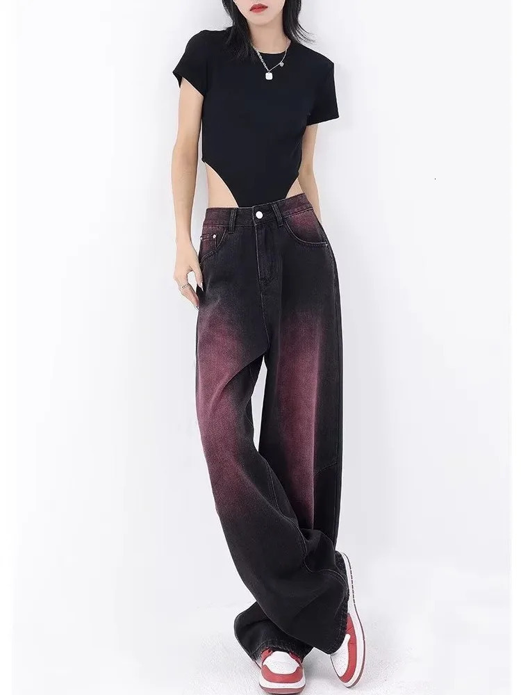 Autumn Jeans Fashion Literary Trend Loose Washed Youth High Street Harajuku Womens 241007