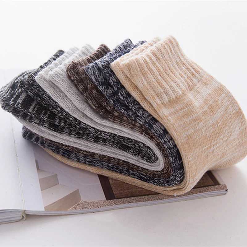 Mens Socks Winter Warm and Thickened Wool Cotton Sock Middle Tube Funny Vintage Breathability Socks for MenXJ241019