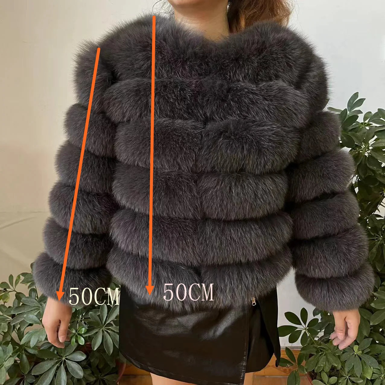 100% natural fur leather jacket fur coat winter jacket womens natural fox fur fashion wholesale of 50cm short jacket 241018