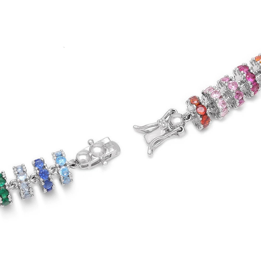 selling Brazilian style colorful CZ necklace 40cm 45cm 50cm Riviera gold-plated womens fashionable zircon necklace 241018