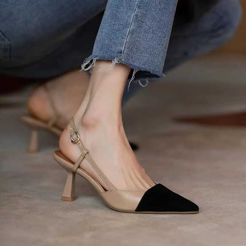 Pointy Slingbacks Womens High Heels Summer Fashion Pump Shallow Sneakers Womens Party Dress Sandals Y241019