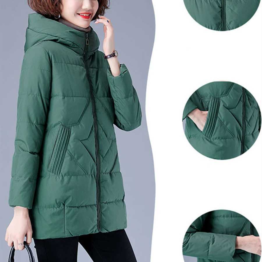 Winter Warm Big Size 4xl Hooded Parkas Coats Women Loose Mid Length Down Cotton Overcoats Thicken Chaqueta Snow Wear JacketsX241019