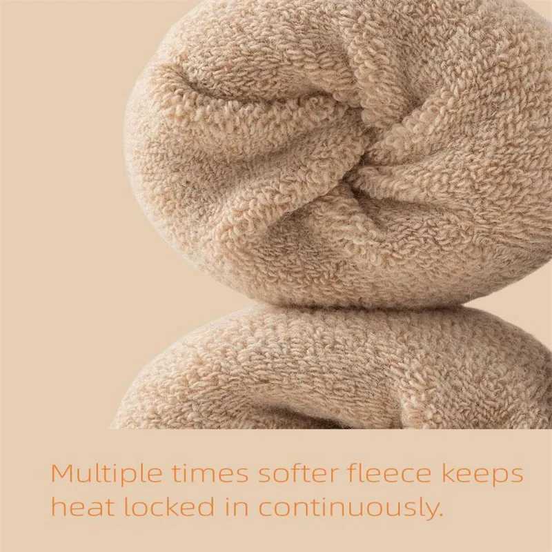 1Pair Mens Winter Wool Socks Warm Thickened Merino Wool Socks Cotton Solid Color Cold-proof Snow High Quality Cashmere SockXJ241019