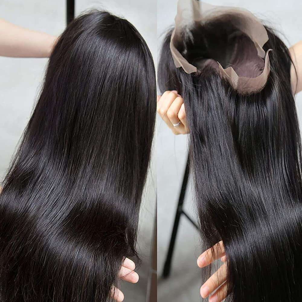 Straight 13x6 200 Density HD Transparent Frontal Wig 5x5 30 32 40Inch 13x4 Lace Front Human Hair Brazilian Closure Glueless