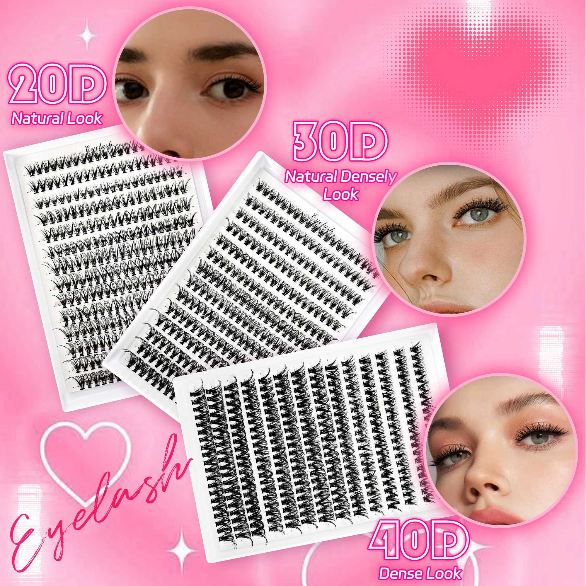 Lash Extension Kit Volume Lash Clusters 30D D Curl Individual Lashes Lash Clusters Kit Thick Eyelash Extension Kit 280PCSXJ241019