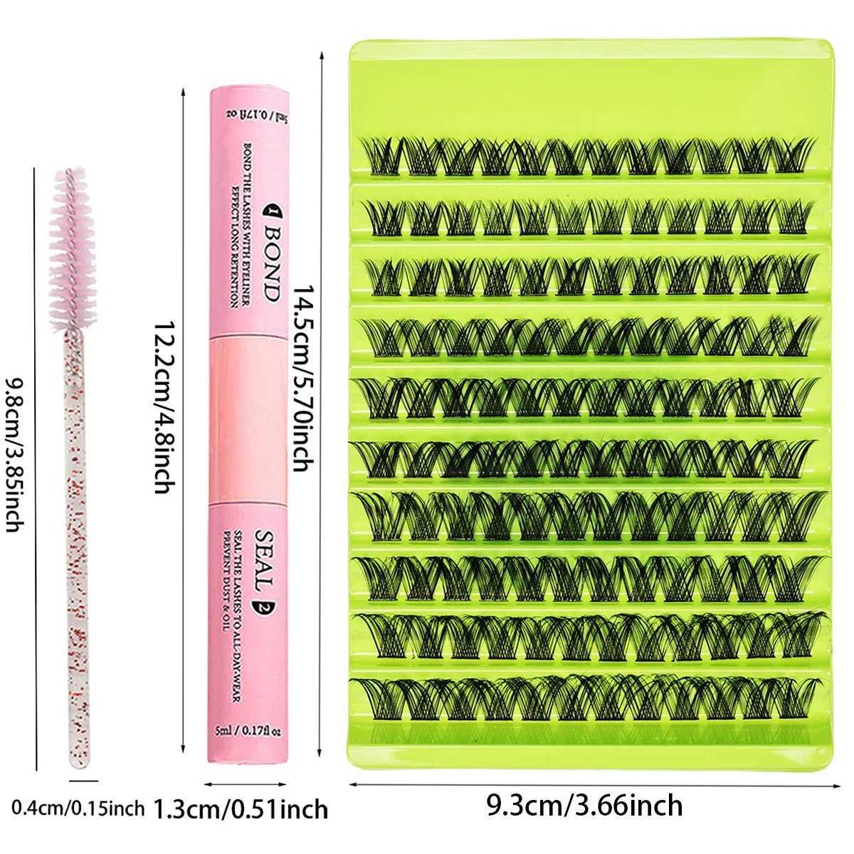 120 false eyelash set including eyelash clusters eye makeup tools eyelash adhesives and sealants and brushesXJ241019