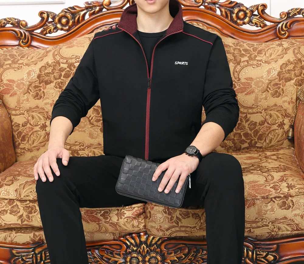 2024 Winter Running Set Sportswear Sweatshirt+Pants Mens 3-Piece Fitness Sportswear Jogging Suit W241018