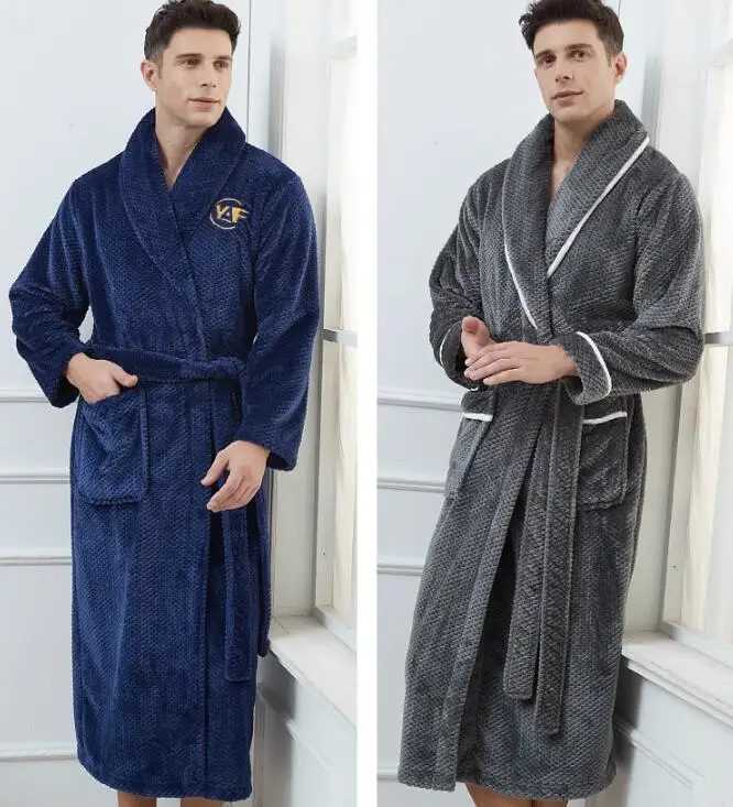 Oversize 4XL Winter Flannel Long Couple Robe Sleepwear Thick Warm Coral Fleece Bathrobe Gown Nightwear Loose HomeWear LoungewearXJ241018
