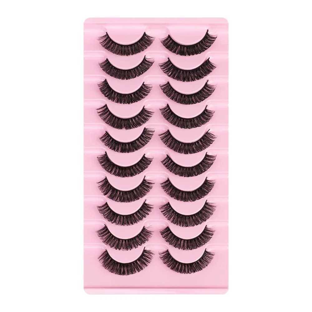 Lashes 10 pairs Russian Strip Fluffy Mink Lashes 3D False Eyelashes Russian Volume Fake EyelashesXJ3