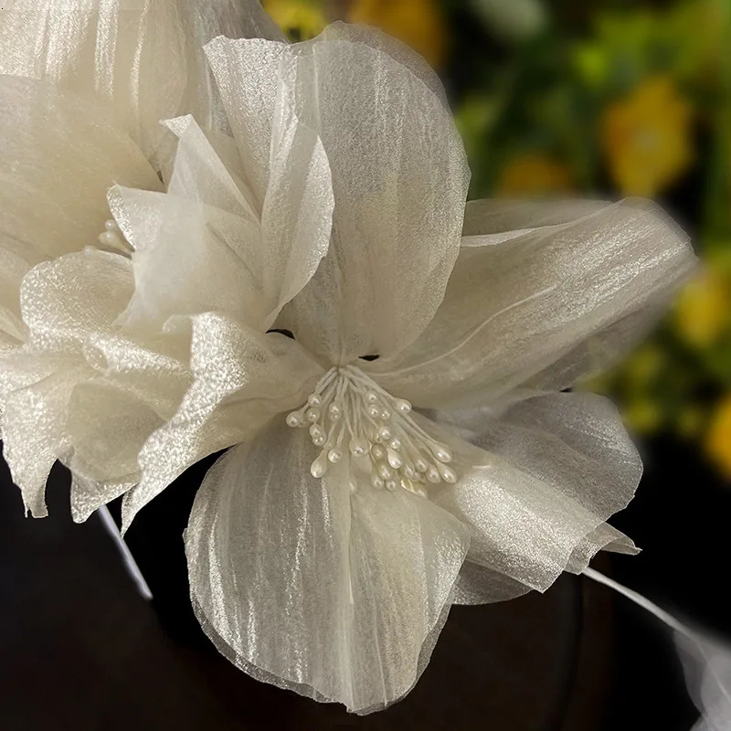 Super Immortal Scalded Crepes Flower Bridal Headwear Wedding Accessories 241018