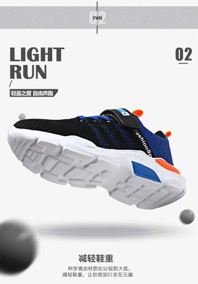 Athletic Outdoor 2024 Boys New Running Sneakers Childrens Summer Breathable Sneakers Childrens Spring Mesh Casual Lightweight Coaching Machine Size 28