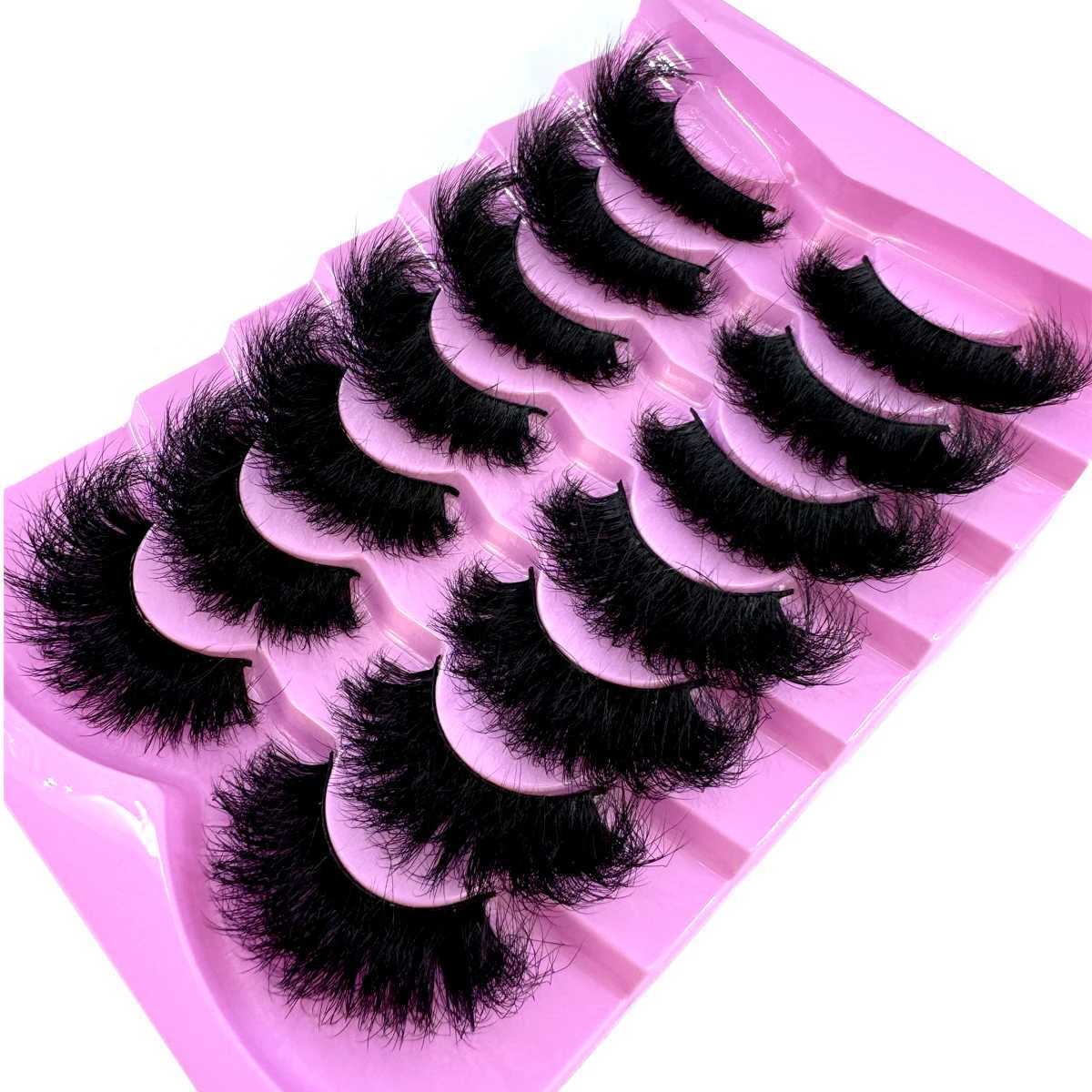 7 Pairs Fluffy False Eyelashes Naturally Soft Thick 9D Faux Mink Eyelashes Enhance Eye MakeupXJ241019