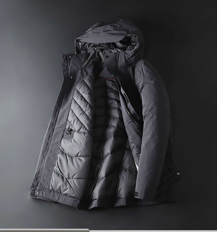 Men's Winter Thicken Thermal Windbreaker White Duck Down Jacket Grey Black Outdoors Overcoats For Male